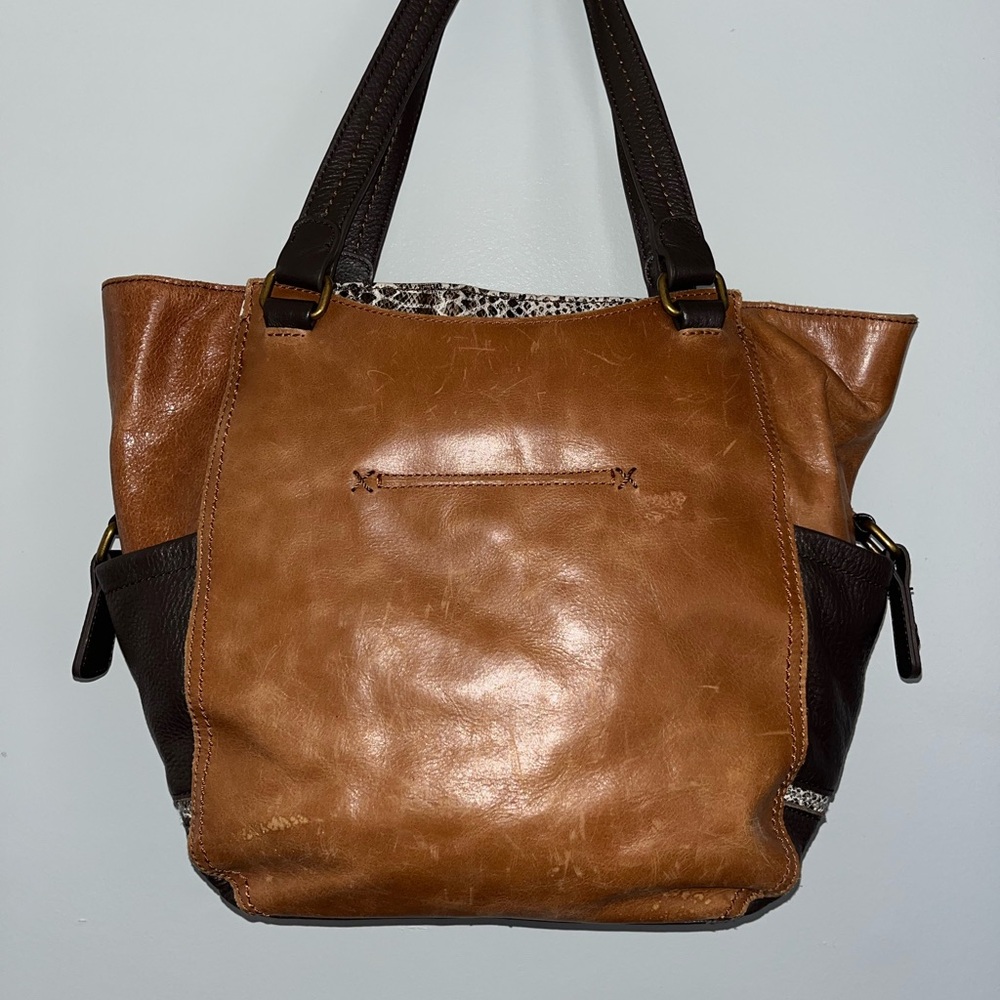 The Sak Two-Tone Brown Leather Shoulder Bag